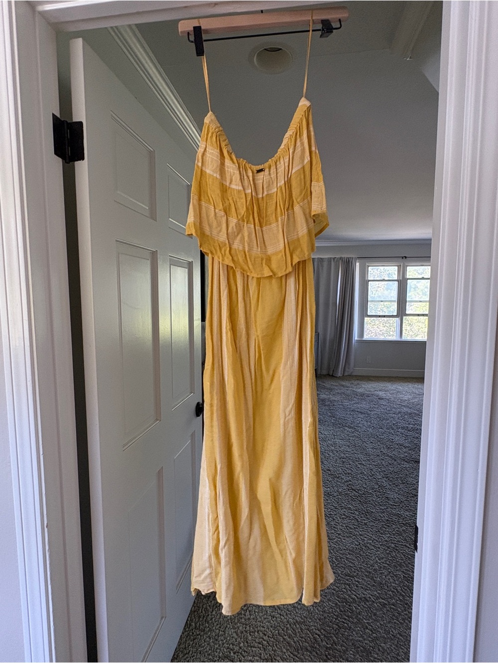 O'Neill Mustard Yellow Striped Maxi Dress or cover up